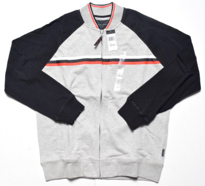 Sean John Mens Gray Basketball Full Zip Casual Fleece Jacket Medium $79.50