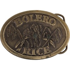 Bolero Rice Farming Farm Farmer Basmati Vegan Asian 70s NOS Vintage Belt Buckle