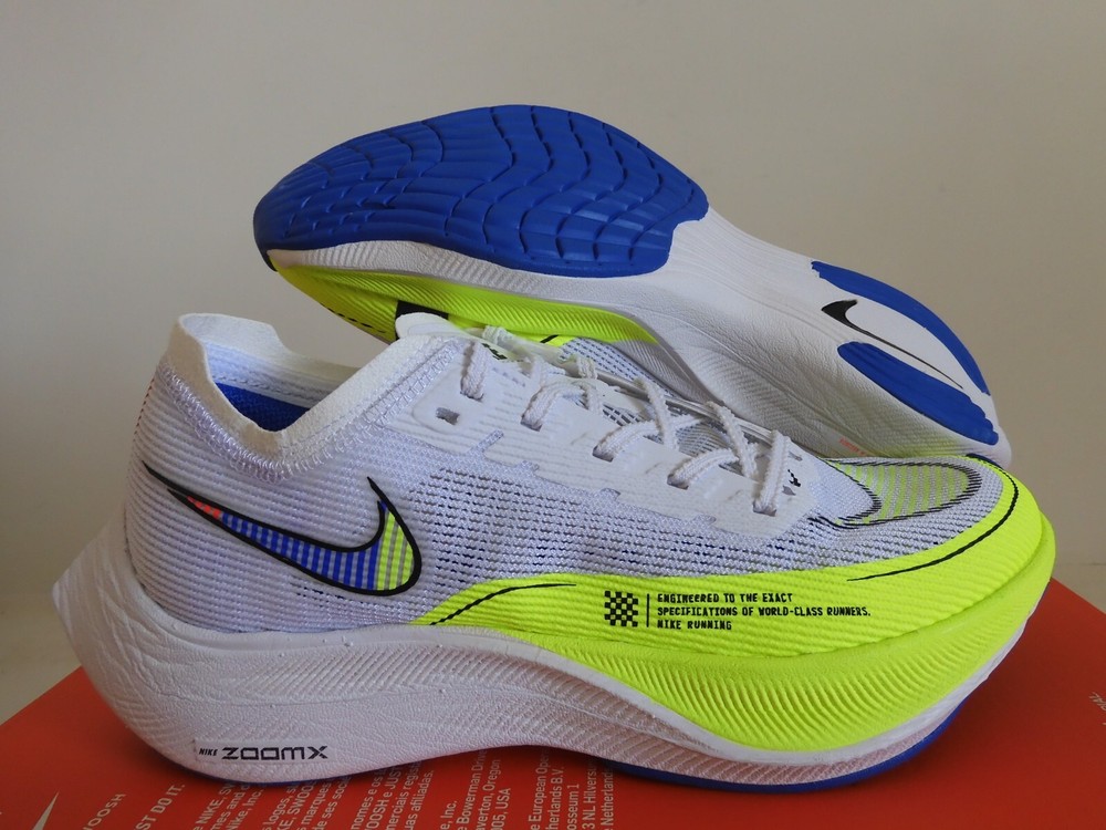 Nike Air ZoomX Vaporfly Next% 2 Women's Running Shoes White Black Volt RCR Blue Size 7 CU4123-103