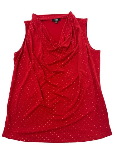 Premise Studio Women's Red Cowl Neck Sleeveless Beaded Top SZ M Retail $59 Used - Imagen 3 de 6