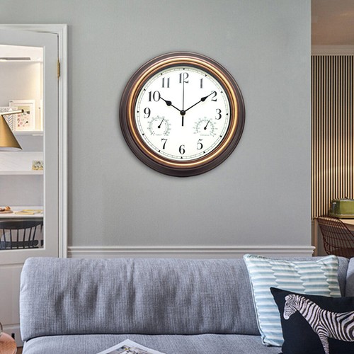 PETSOLA 12 Inches Indoor Wall Clock with Thermometer & Hygrometer Combo, Silent\ - Picture 11 of 12