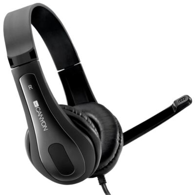 CANYON Simple Stereo PC Headset, Black