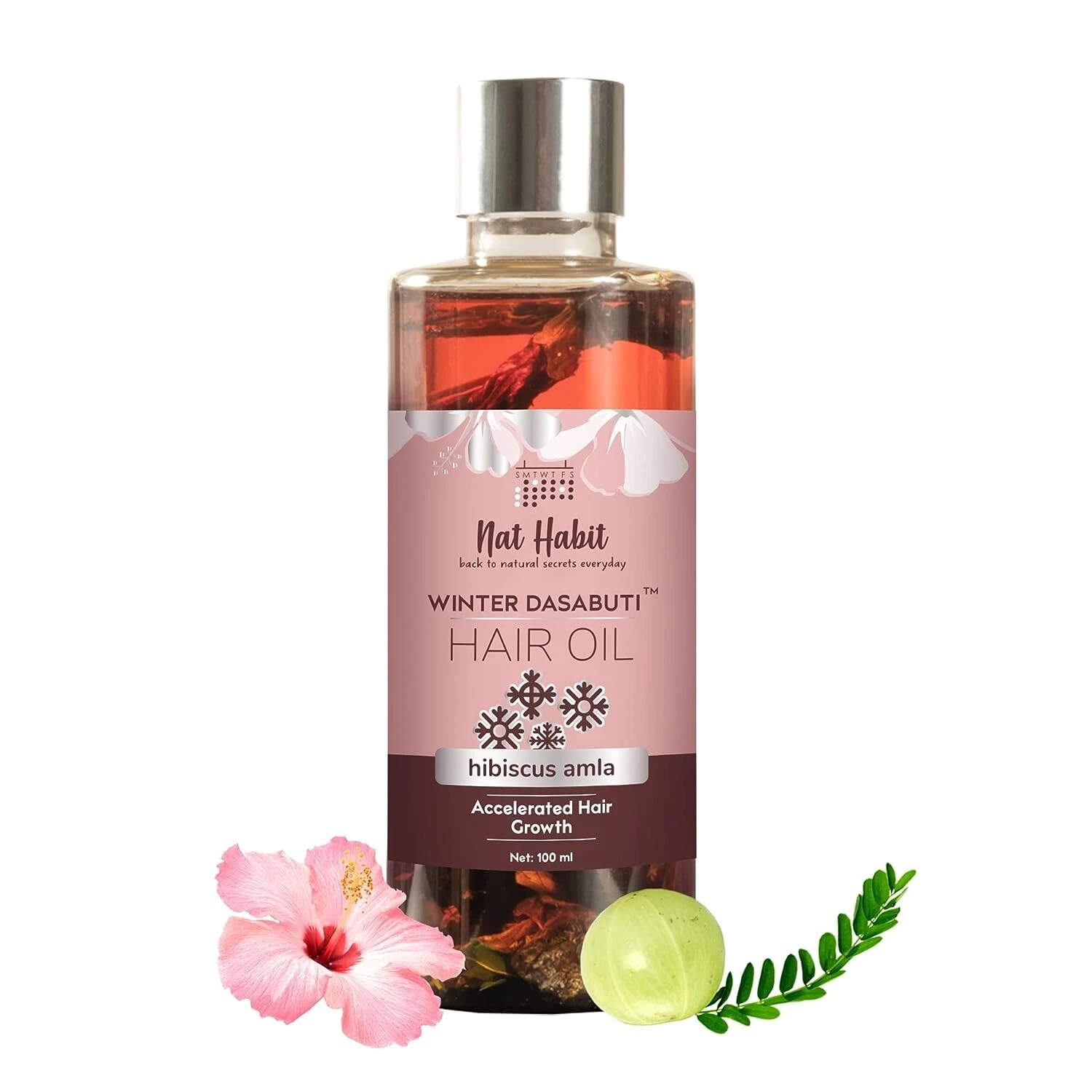 Nat Habit Hibiscus Amla Winter Hair Oil For Men & Women, Helps In Hair Growth &