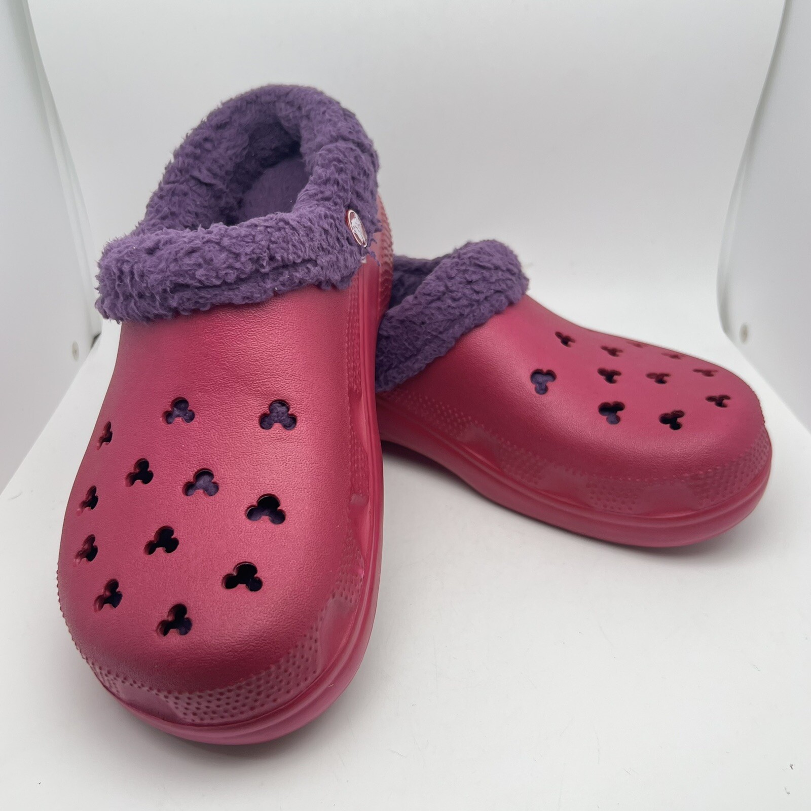 Crocs Disney Mickey Mammoth Berry/Grape Women’s 8/Mens 6 Lined Shoes New?