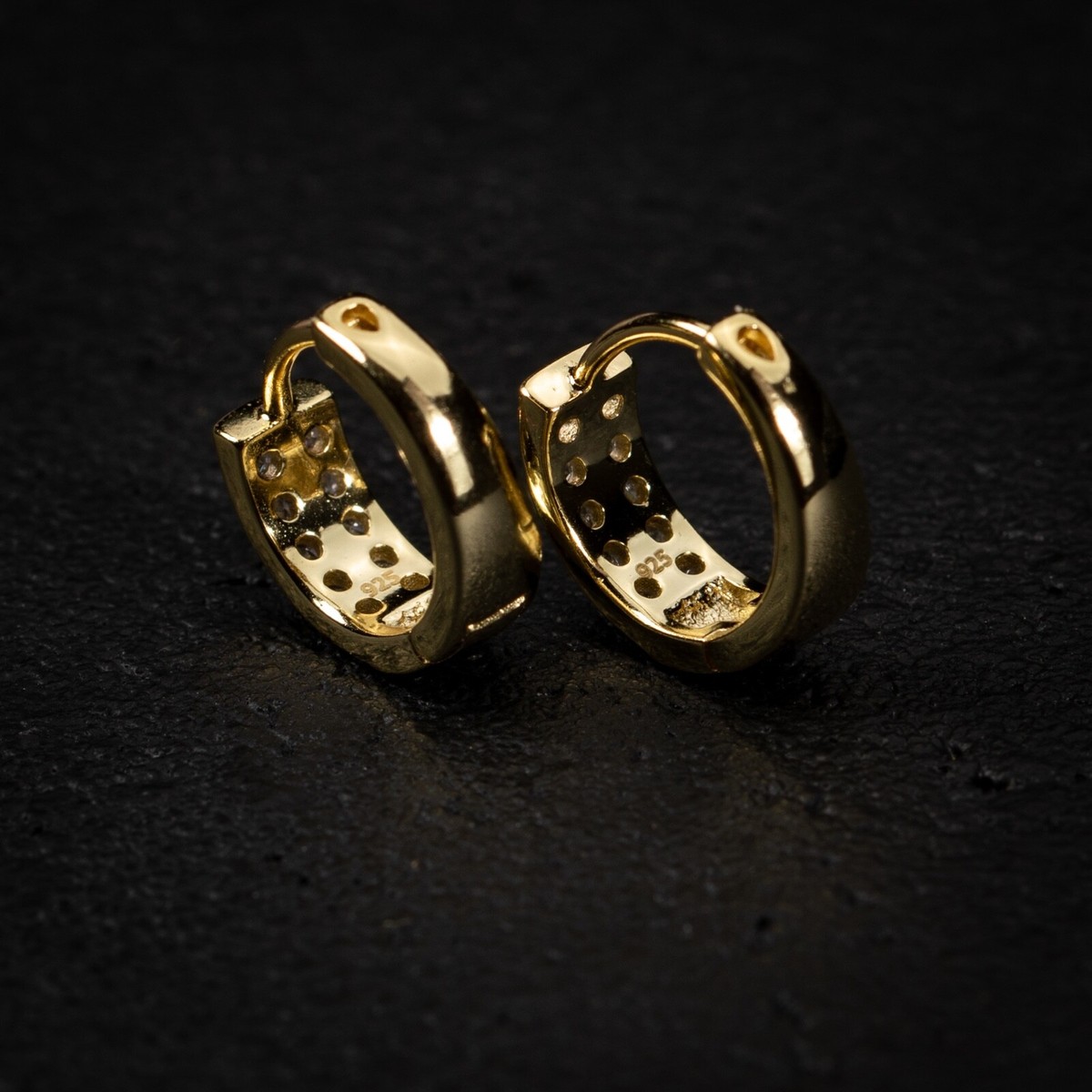 Orecchini a cerchio da uomo in argento sterling 925 da 15 mm