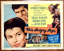 ANGRY AGE Original Movie Lobby Card Poster Anthony Perkins Silvana Mangano TC