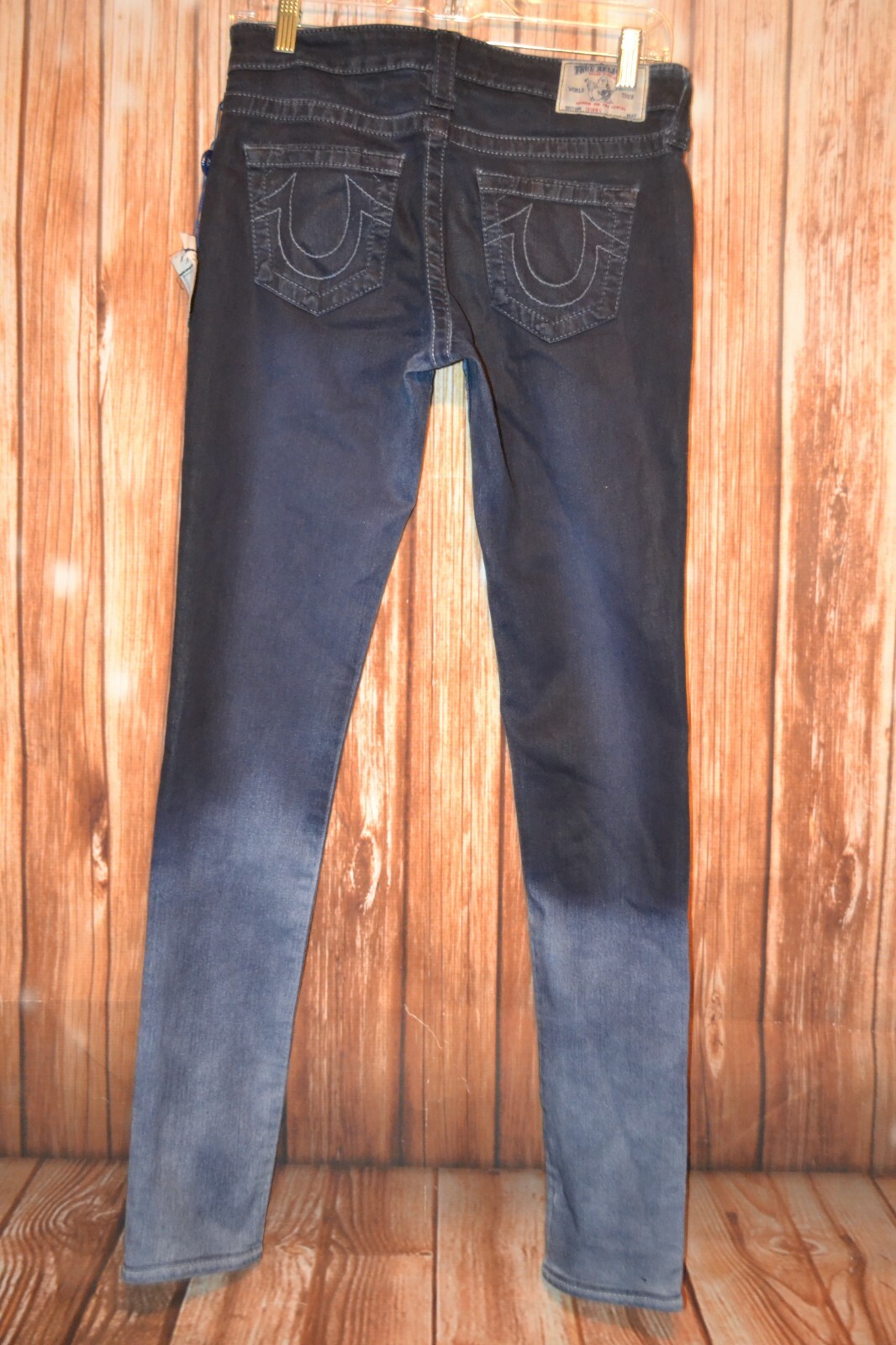 NWT True Religion Women's Skinny No Pocket Flap Dark Blue Denim Jeans Sz 28x32 thumbnail 9