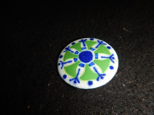 Vintage playbird enamel pendant jewelry blue green white on brass - Picture 4 of 8