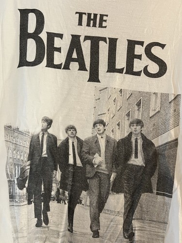 The Beatles Women’s T-Shirt S White Gray Official - Picture 1 of 6