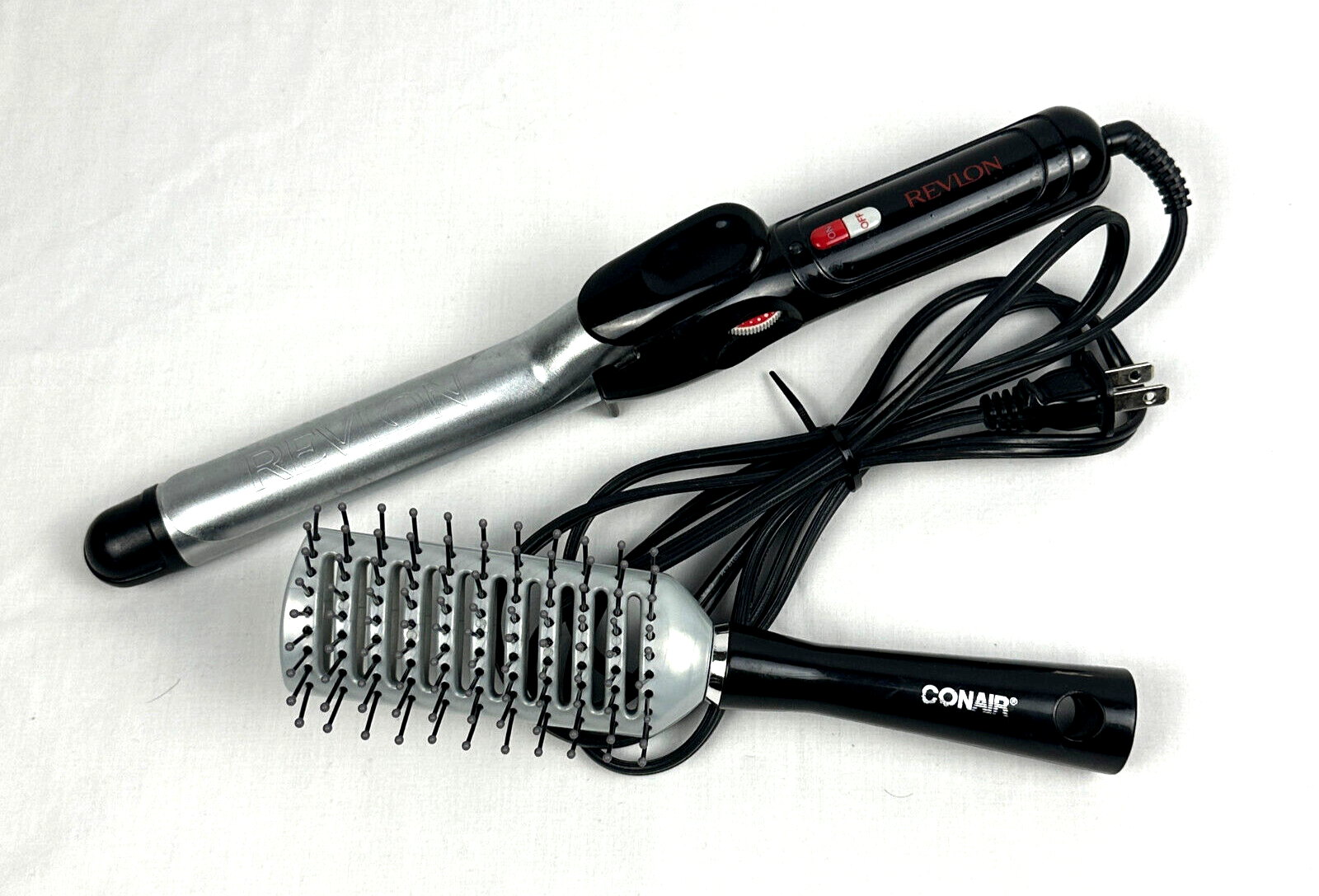 Revlon 1 Inch Curling Iron with 20 Heat Settings and Conair Brush Preowned-image