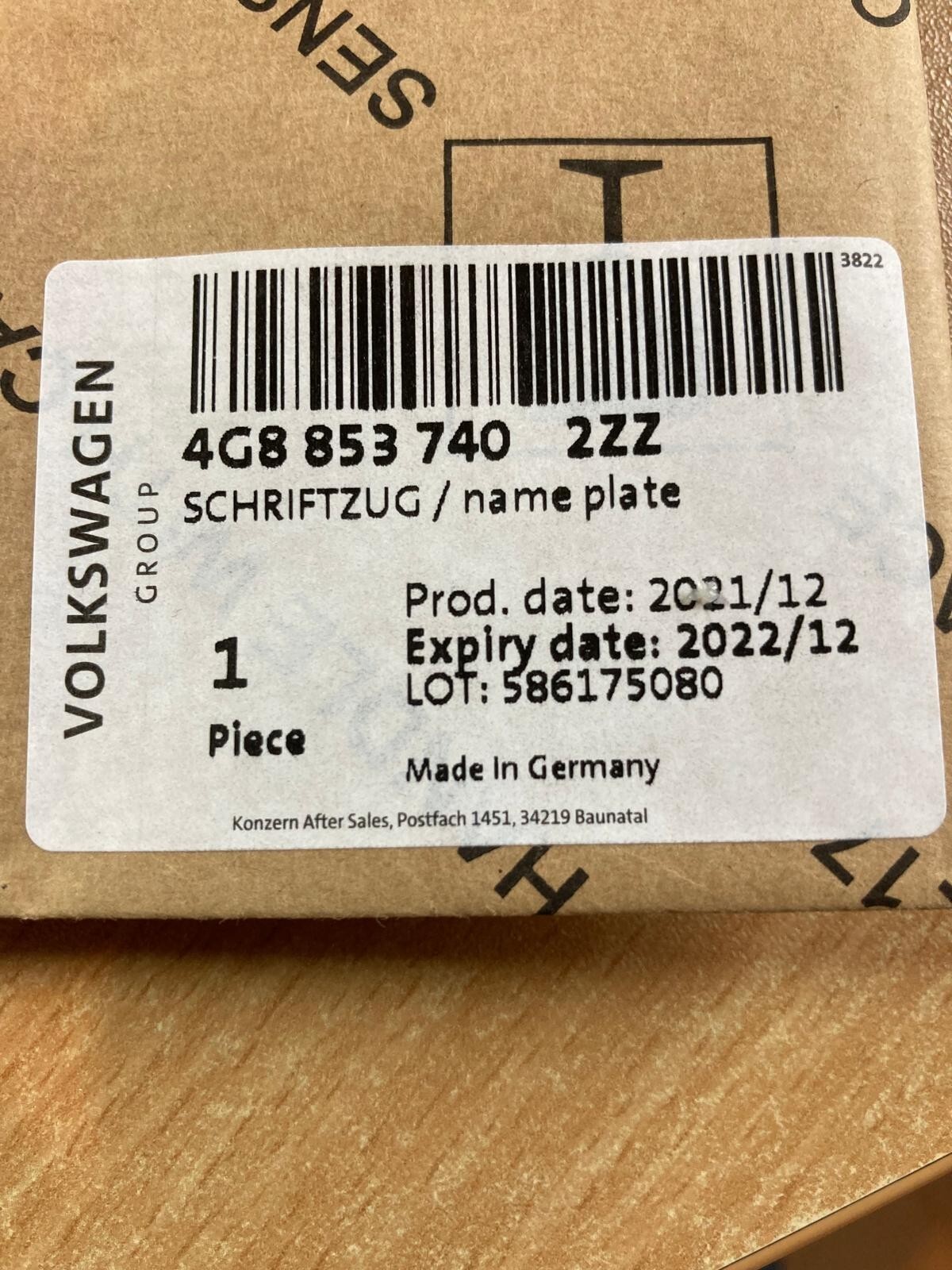 NEU AUDI A7 SPORTBACK 4K8 HECKDECKELAUFSCHRIFT 4K8853740T94  