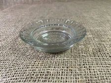Pressed Ribbed Clear Glass Ashtray /Trinket Holder, Mid Century Modern~ Vintage