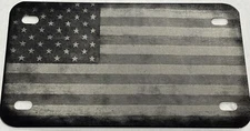 Rustic US American Flag 7x4 Motorcycle Bike Moped License Plate Aluminum Metal
