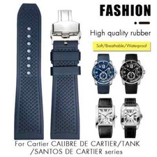 20 21 22 23 24mm Silicone Watchband Strap For Cartier London Tank Santos