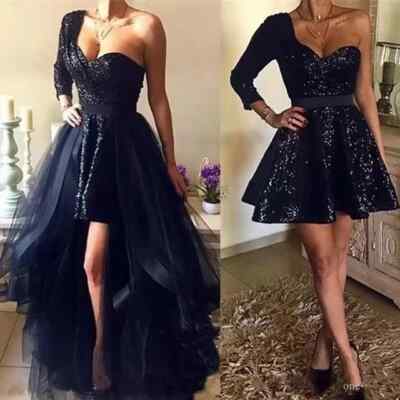 black 2 in 1 dress Sheer Embellished High-Neck Long Sleeve Mini Dress in Black - 4 main image 0