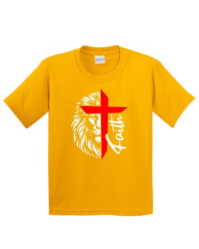 Jesus Cross Lion Kid Short Sleev T-Shirt USA Faith Bible Pet Lover New Gift Tee - Picture 8 of 13