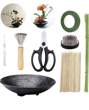 WANDIC Flower Arrangement Kit, Set of 51, Round Flower Holders, Ceramic Flowe...