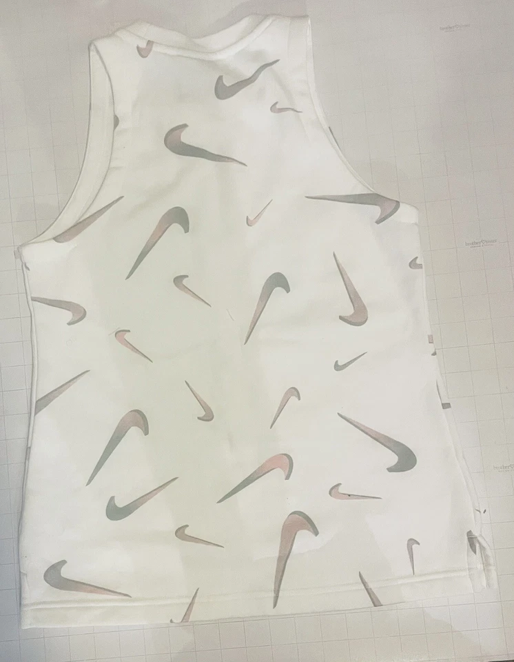 Camiseta sin mangas Nike Swoosh blanca de felpa francesa grande o X grande nueva con etiquetas Foto 3 de 3