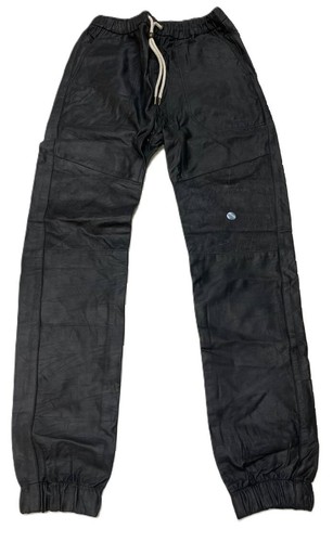 Pantaloni da jogging Zanerobe da uomo neri in pelle al dettaglio $ 500 taglia 34 N3 nuovi con etichette - Foto 3 di 7