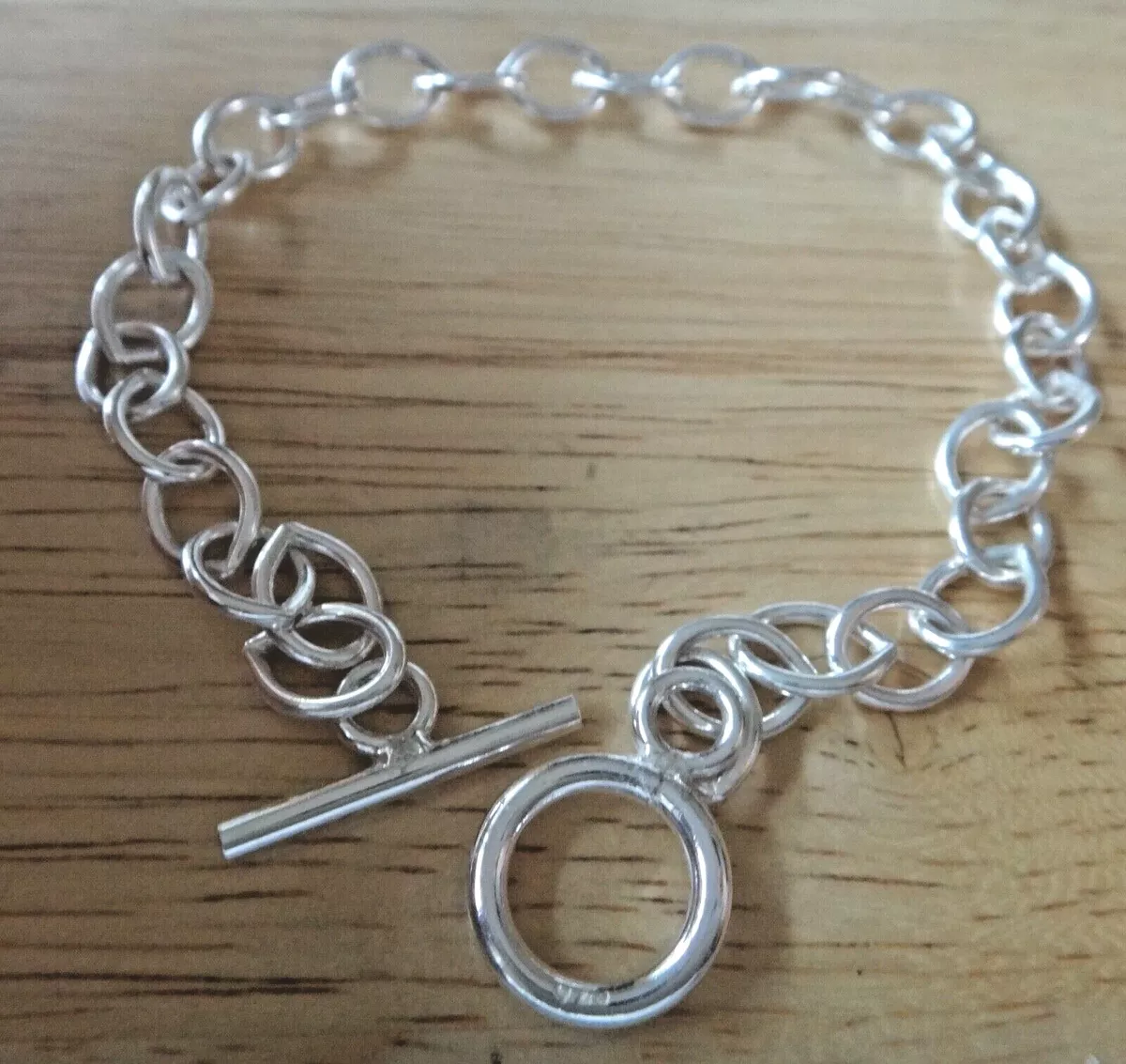 Sterling silver toggle charm bracelet clearance