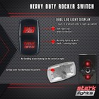 WHITE Laser Etched LED Rocker Switch Dual Light 20A 12V ON OFF - FRONT ...