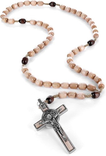 Collana Rosario Originale Made in Italy Benedetto da Papa Francesco San Benedetto Med - Foto 3 di 11