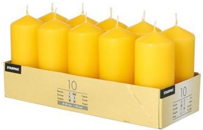 STARPAK Stumpenkerze Durchmesser: 40 mm goldgelb 10 Stück