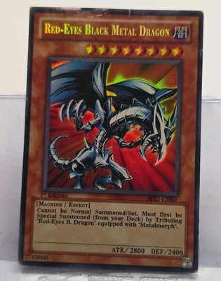 Konami 1st Edition Red-Eyes Black Metal Dragon MIL1-EN035 Foil Common ATK 2800  