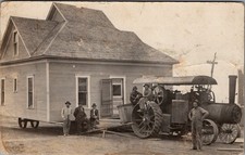 1918, TRACTOR Pulling a HOUSE on Wheels, ANTHONY, Kansas Real Photo Postcard