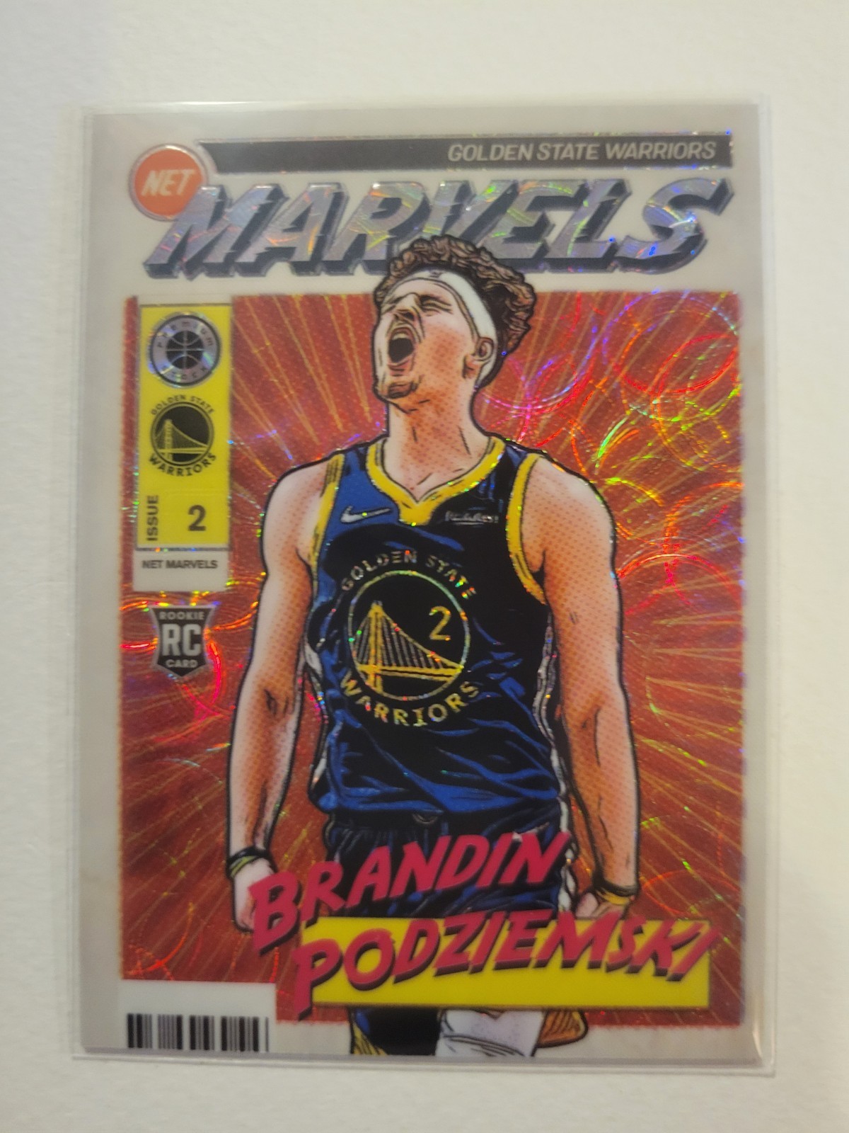 Brandin Podziemski 2023-24 Hoops Premium Case Hit Net Marvels 10 RC Prizm Rookie