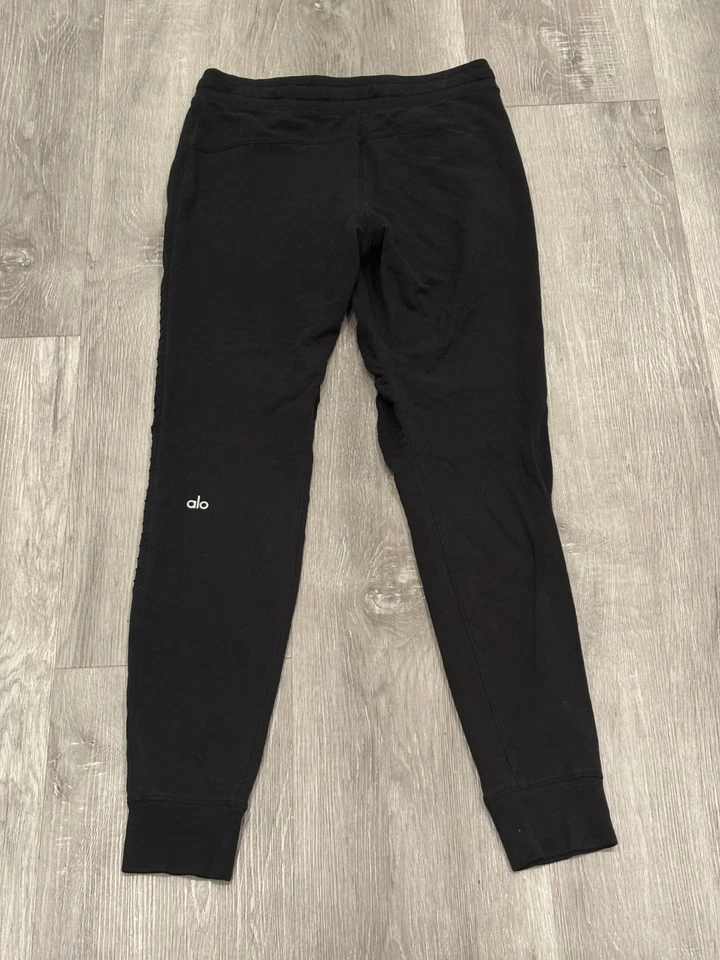 Alo Yoga Urban Moto Sweatpants Mens XS Black Stretch Joggers Lounge - Image 2 of 4