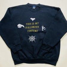 Vintage This Is My Halloween Costume Crewneck Sweatshirt Trick Treat Size XL
