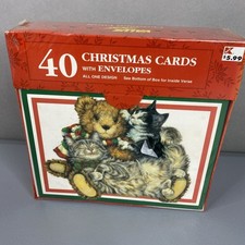 Vintage Christmas Cards W/Envelopes 40 Ct Made In USA Holidays All One Design