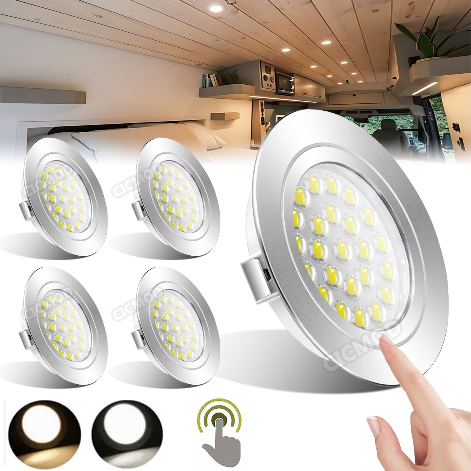 12V LED Spot Ceiling Lights Cabinet Camper Van Caravan Motorhome Boat Downlight