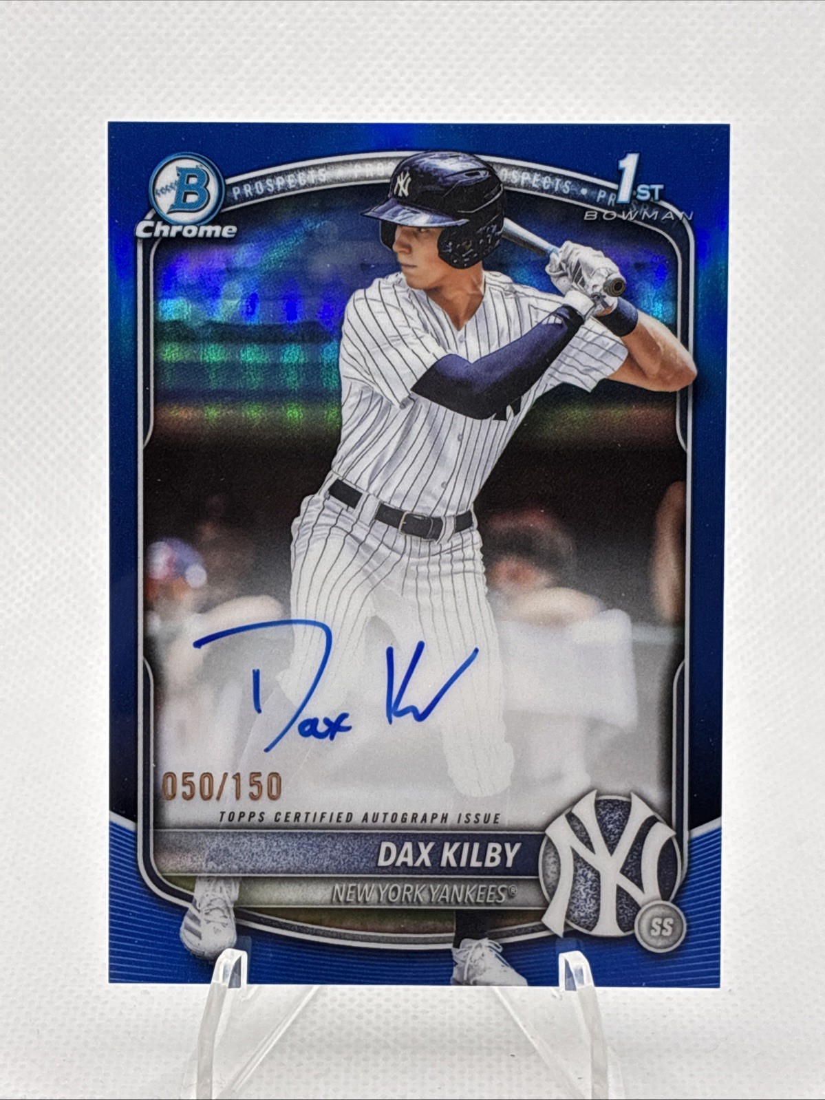 2025 Bowman Draft #CPA-DK Dax Kilby Chrome Prospect Auto Blue Refractor #/150