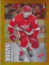 2022-23 Topps Chrome hockey stickers 186 Pius Suter GOLD 1/50 Detroit
