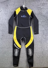 Sea Elite Equator 3mm Full Wetsuit Kids 12-14 Yellow Black Neoprene Diving Suit
