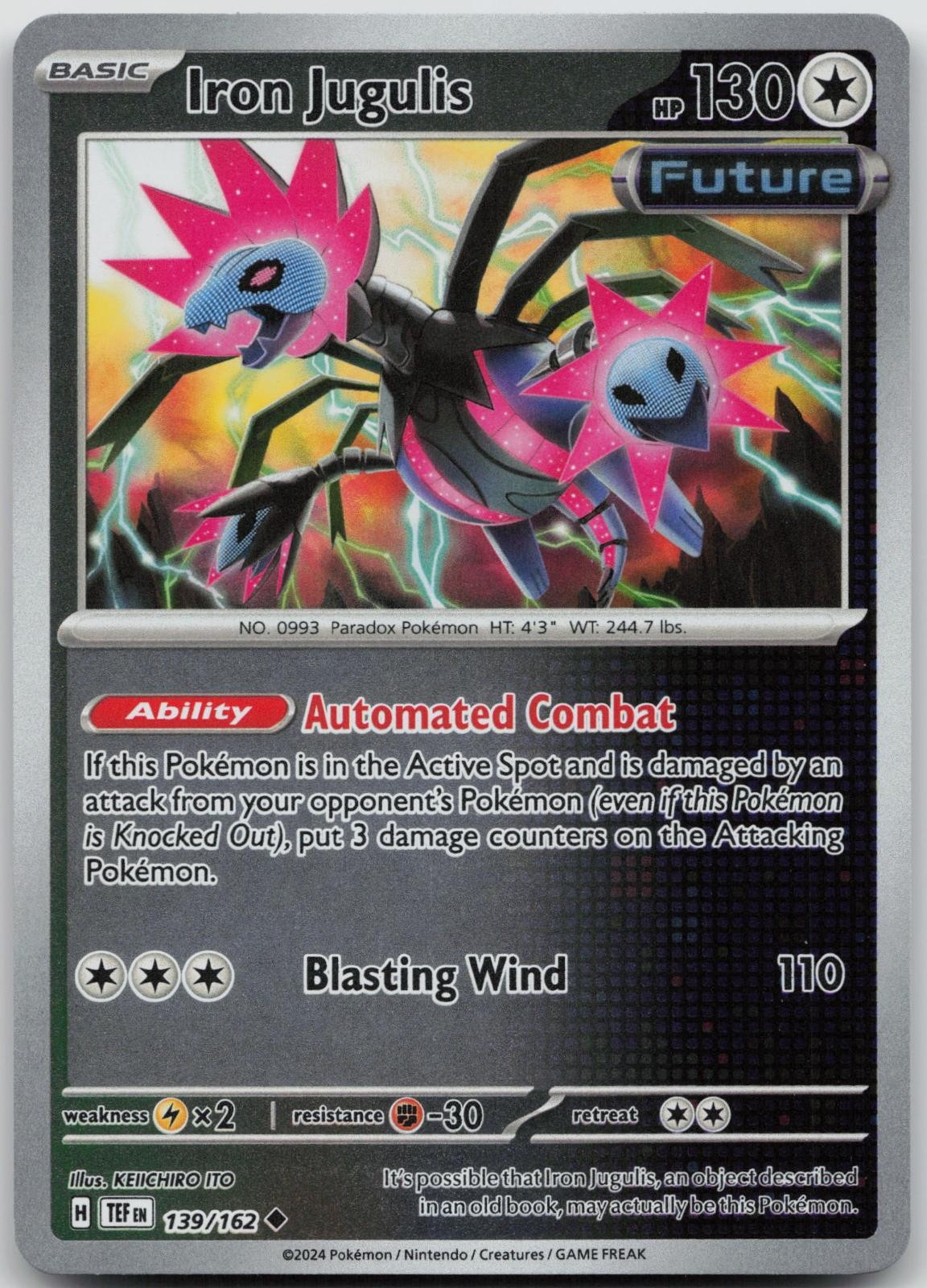 Iron Jugulis 139/162 Uncommon Temporal Forces Pokemon Reverse Holo Near Mint