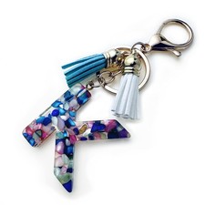 Alphabet Initial Letter A-Z Keychains for Tassel Pendant Key Ring for Purse H...