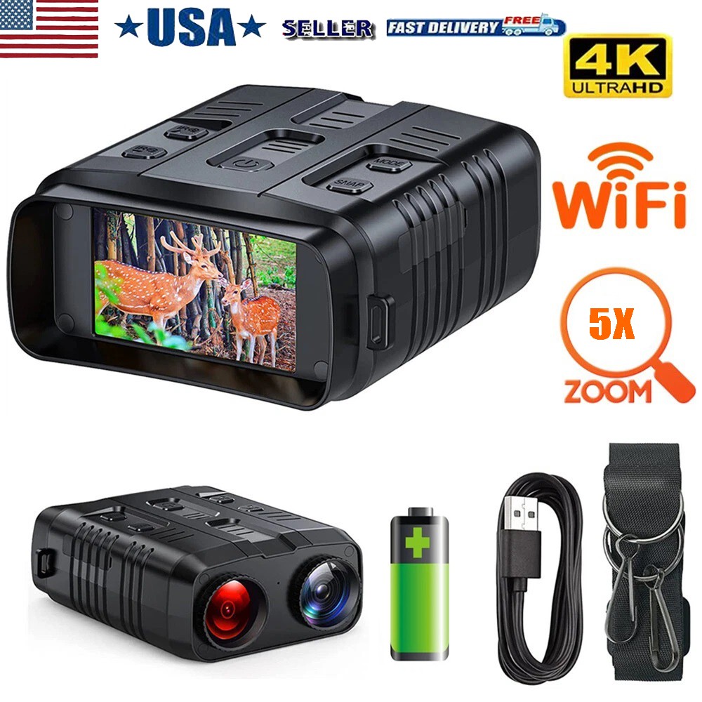 4K Night Vision Goggles - Digital Night Vision Binoculars With 10X Zoom & 3" IPS Screen