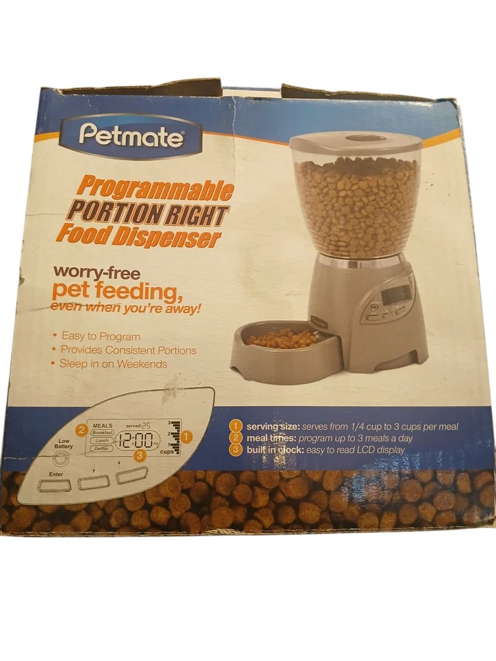 Nuevo en caja - Dispensador de alimentos derecho de porción programable Petmate Foto 2 de 4