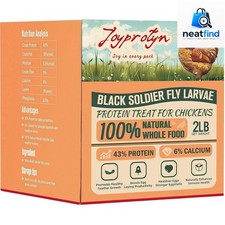 2LB Dried Black Soldier Fly Larvae for Chicken  85X More Calcium Grubs Than M...