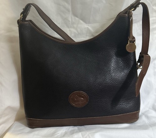 Vintage Dooney & Bourke Leather Black Tan Hobo Shoulder Bag Leatherss Set