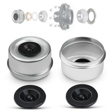 2PCS 2.44" Trailer Axle Wheel Hub Dust Cap Trailer Bearing Dust Cap with 4