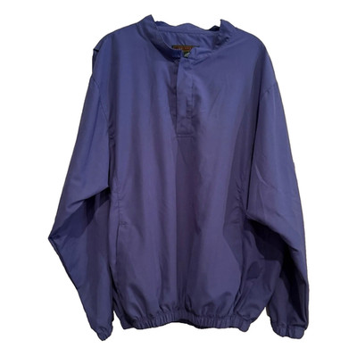 Men s Forrester's Sportech Blue Snap Neck Pullover Windsbreak Jacket Size Medium