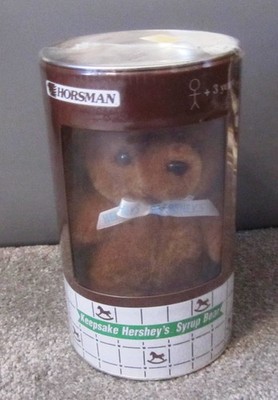 1998 Vintage Horseman Hershey s Syrup Plush Bear & Toy Bank  Sealed