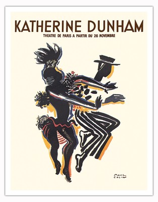 Katherine Dunham - Black Dancer Choreographer - Vintage Dance Poster Paul Colin