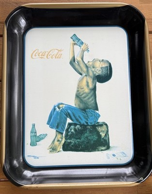 Vintage Coca Cola Brand Artist John Sullivan Sandridge  Last Drip Metal Tray 13 