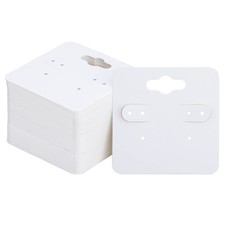 joycraft 100Pcs Earring Display Holder Cards, 2 Inch White 2"x2",