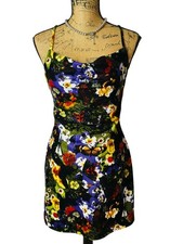 Urban Outfitters Womens S Velvet Mini Dress Mallory Floral Cowl Neck Chic Festiv